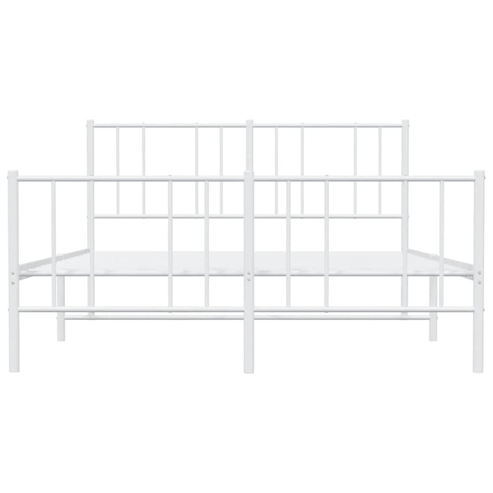 sengeramme med sengegavl og fodgærde 120x200 cm metal hvid
