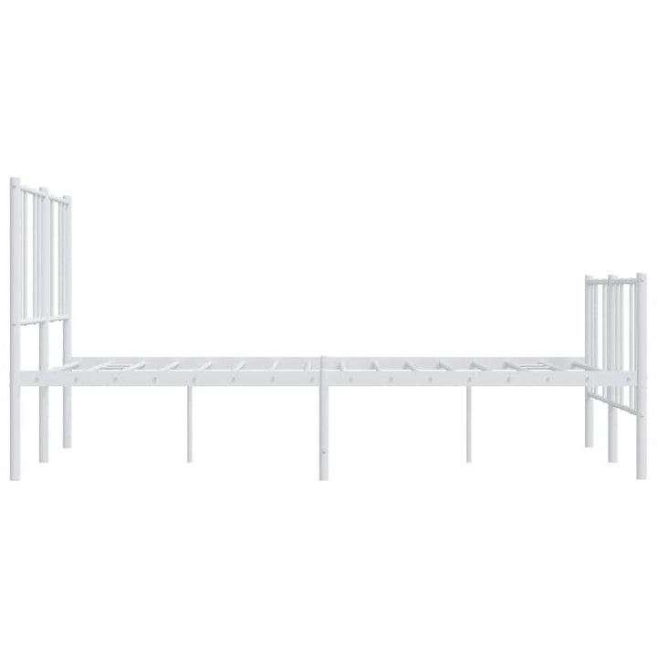 sengeramme med sengegavl og fodgærde 120x200 cm metal hvid
