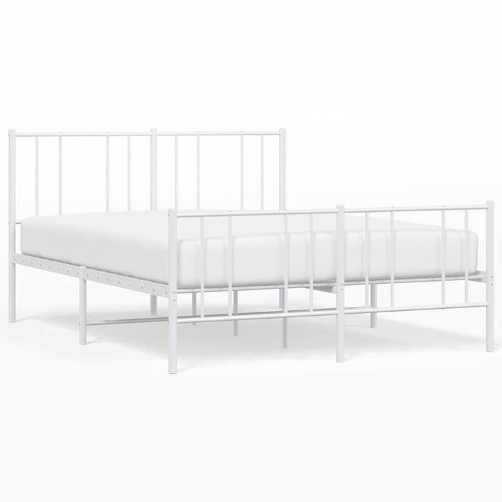 sengeramme med sengegavl og fodgærde 140x190 cm metal hvid