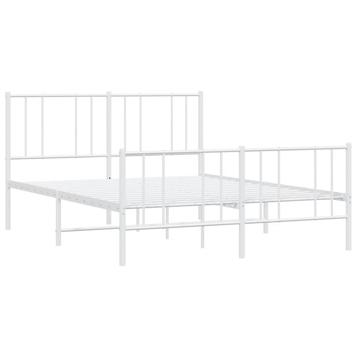 sengeramme med sengegavl og fodgærde 140x190 cm metal hvid