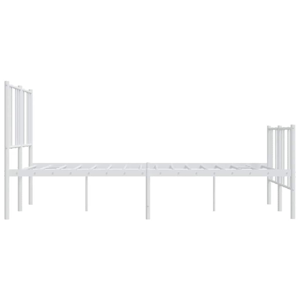 sengeramme med sengegavl og fodgærde 140x190 cm metal hvid