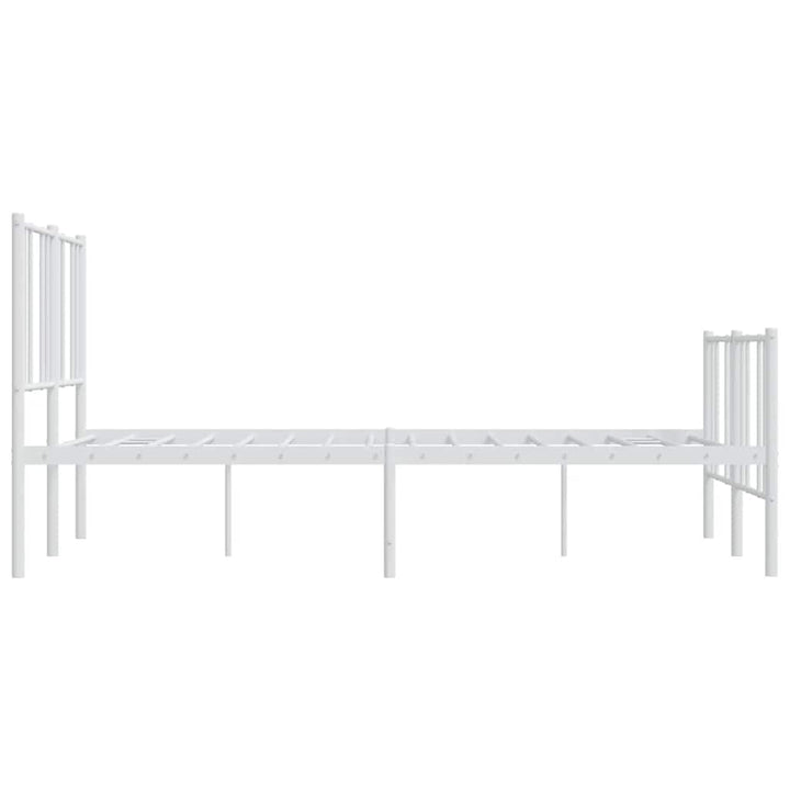 sengeramme med sengegavl og fodgærde 140x190 cm metal hvid