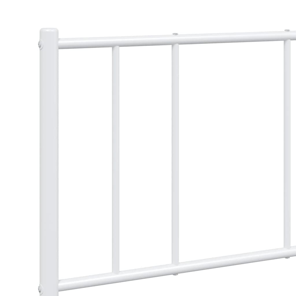 sengeramme med sengegavl og fodgærde 140x190 cm metal hvid