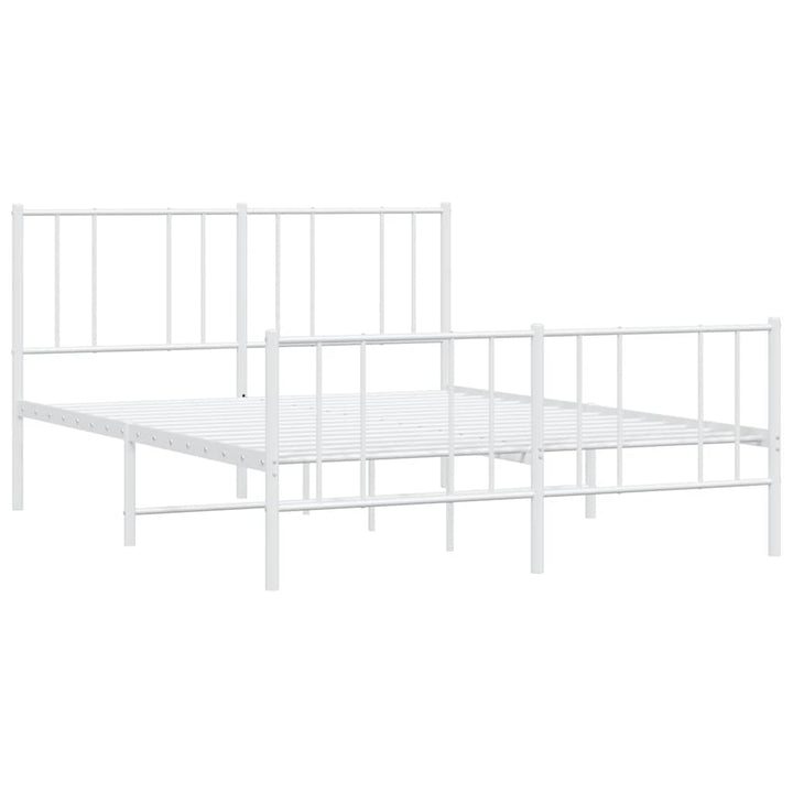 sengeramme med sengegavl og fodgærde 140x200 cm metal hvid