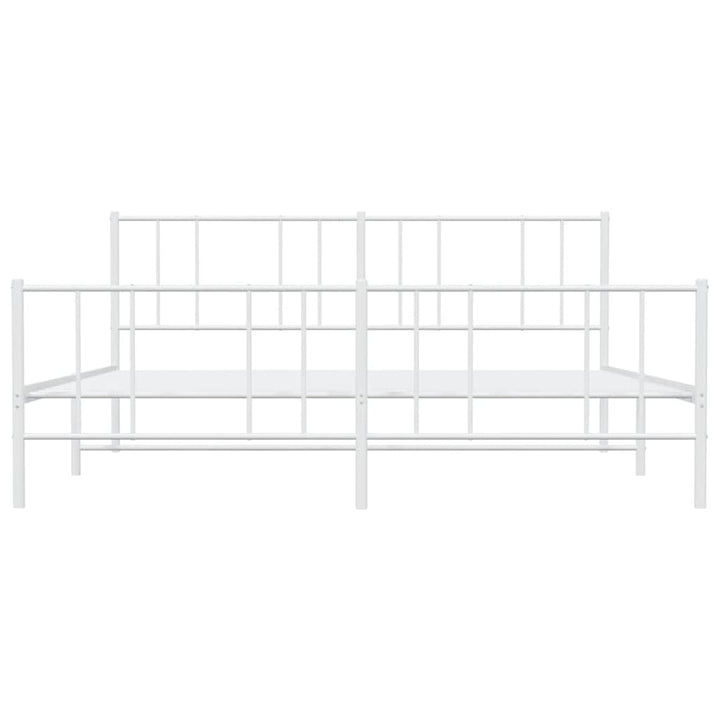 sengeramme med sengegavl og fodgærde 180x200 cm metal hvid