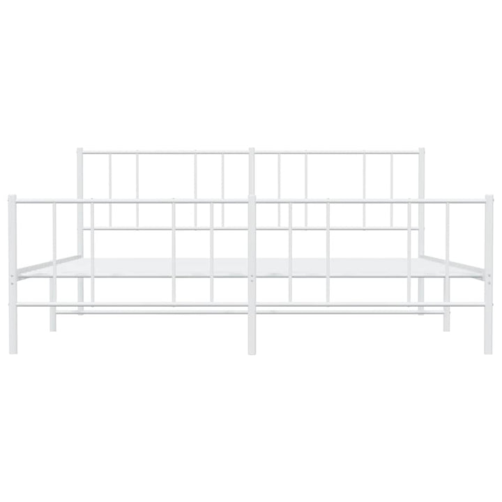 sengeramme med sengegavl og fodgærde 183x213 cm metal hvid