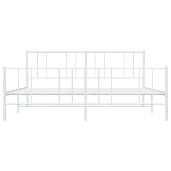 sengeramme med sengegavl og fodgærde 183x213 cm metal hvid