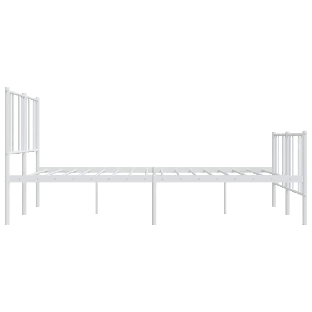 sengeramme med sengegavl og fodgærde 183x213 cm metal hvid