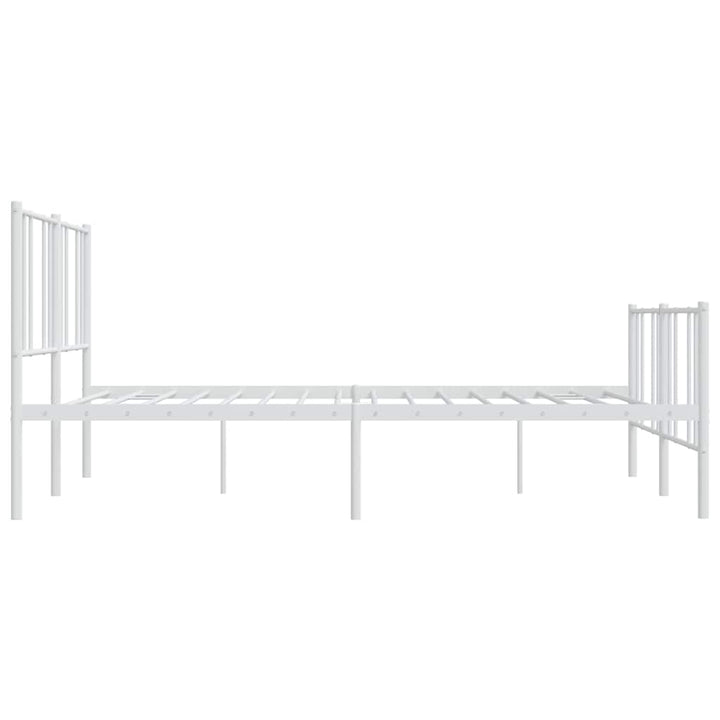 sengeramme med sengegavl og fodgærde 183x213 cm metal hvid