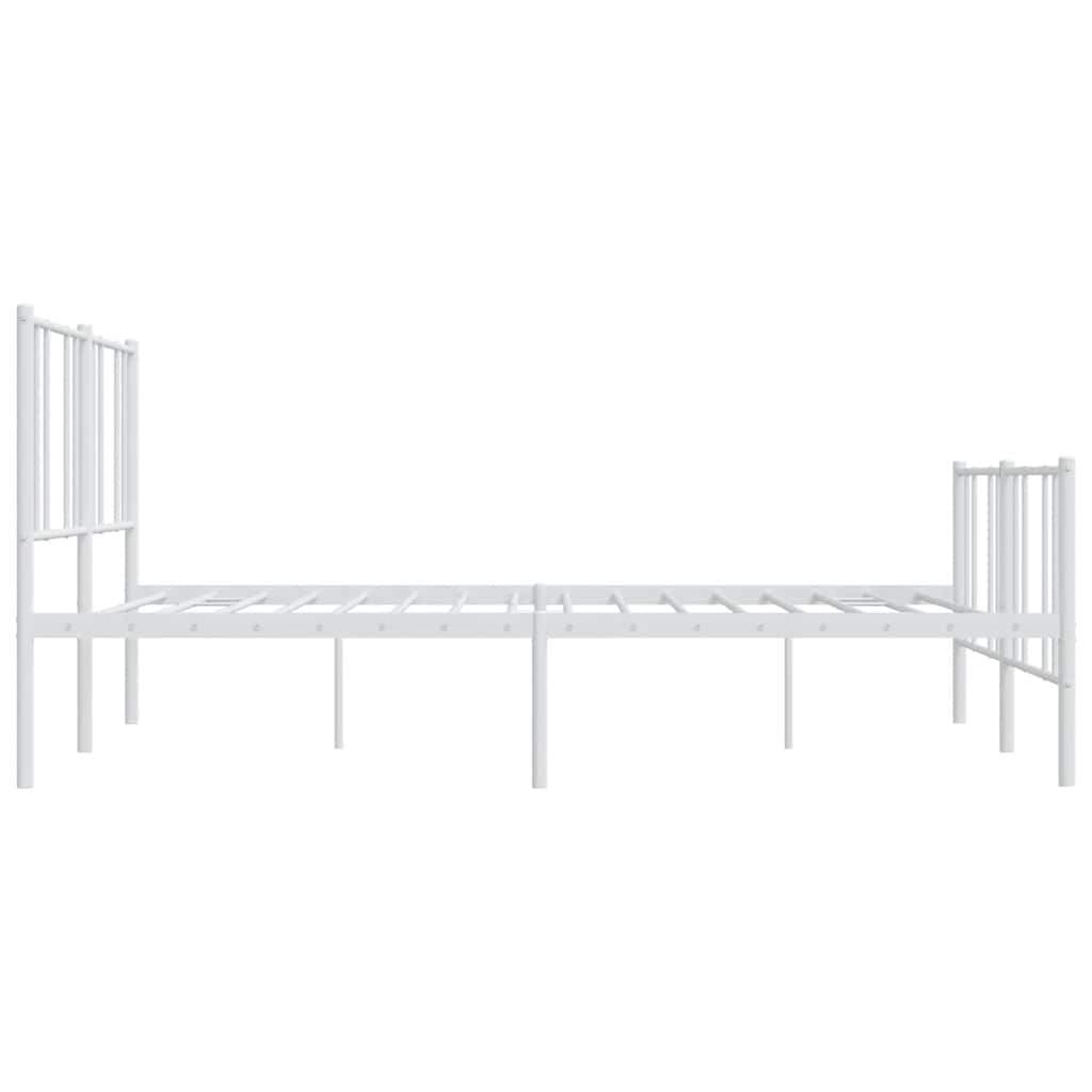 sengeramme med sengegavl og fodgærde 183x213 cm metal hvid