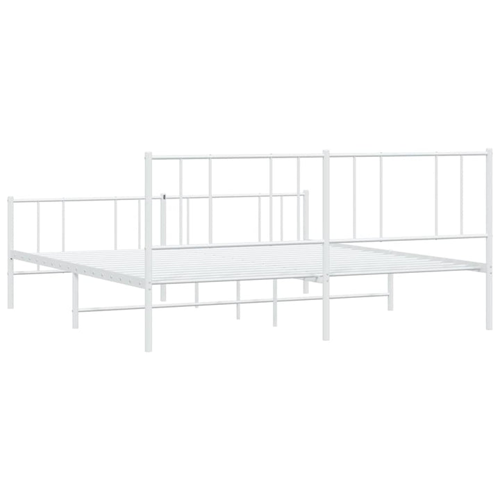 sengeramme med sengegavl og fodgærde 183x213 cm metal hvid