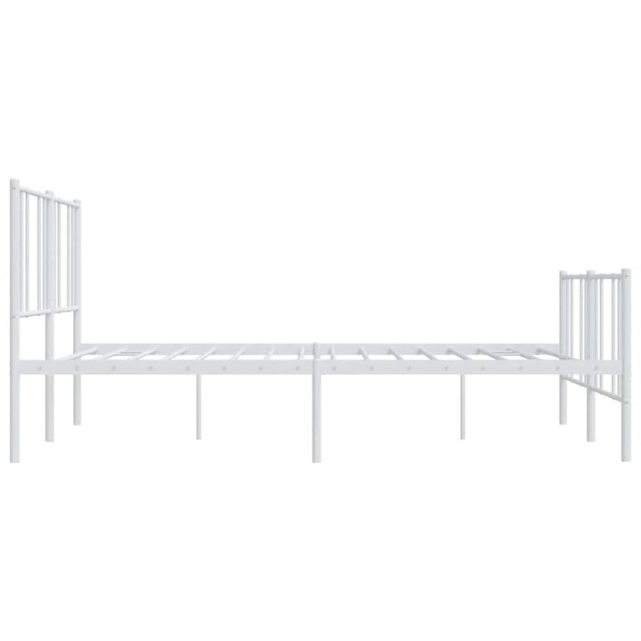 sengeramme med sengegavl og fodgærde 193x203 cm metal hvid