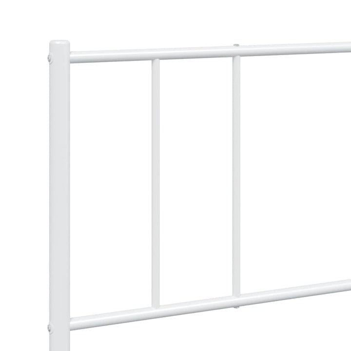 sengeramme med sengegavl og fodgærde 193x203 cm metal hvid