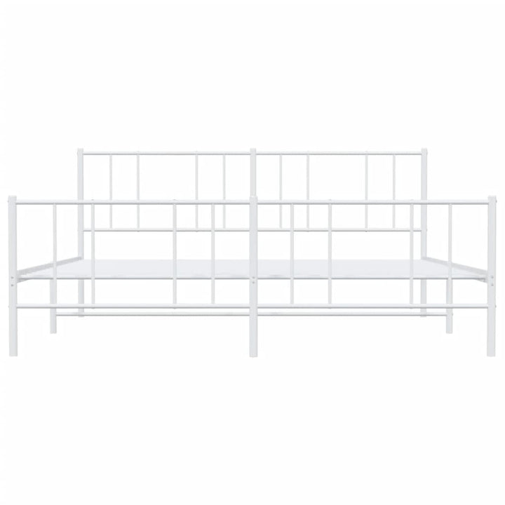 sengeramme med sengegavl og fodgærde 200x200 cm metal hvid