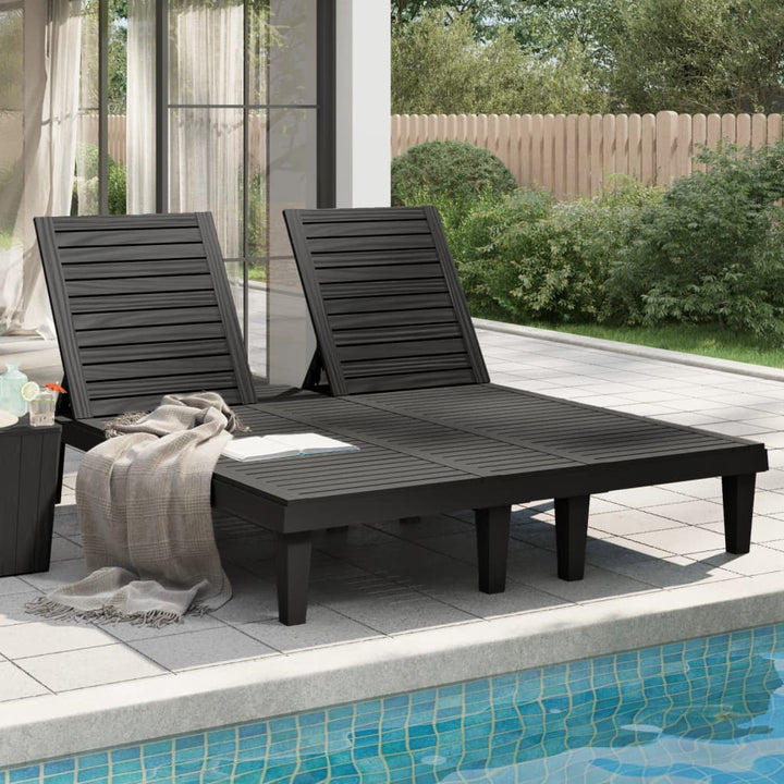dobbelt liggestol 155x138x83 cm polypropylen sort