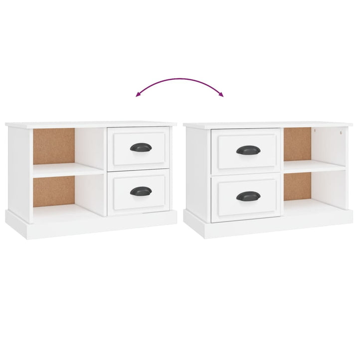 tv-bord 73x35,5x47,5 cm konstrueret træ hvid