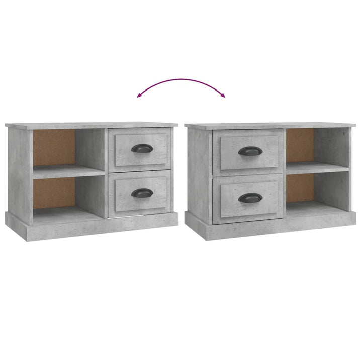 tv-bord 73x35,5x47,5 cm konstrueret træ betongrå