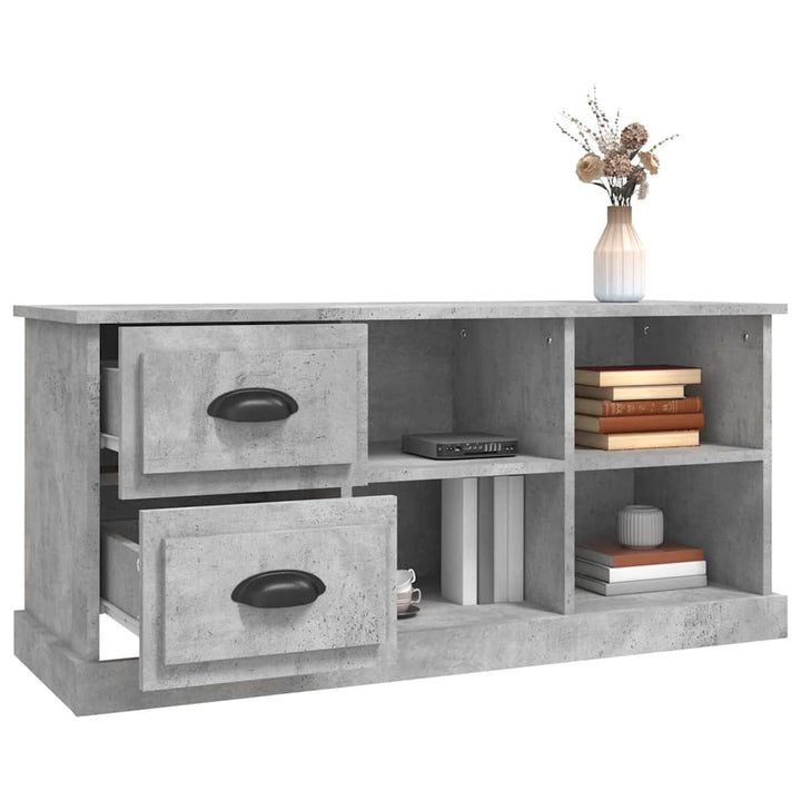 tv-bord 102x35,5x47,5 cm konstrueret træ betongrå