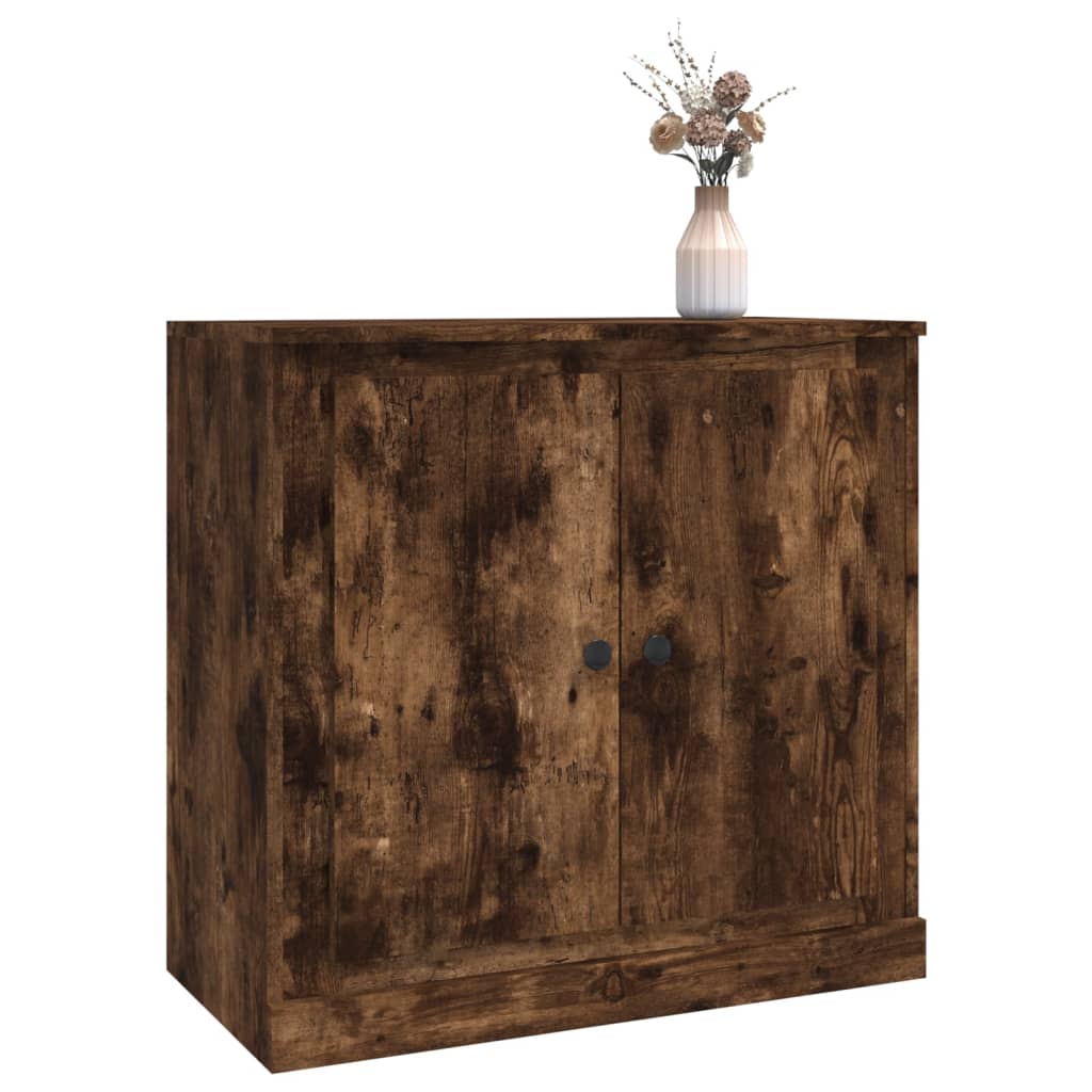 skænk 70x35,5x67,5 cm konstrueret træ røget egetræsfarve