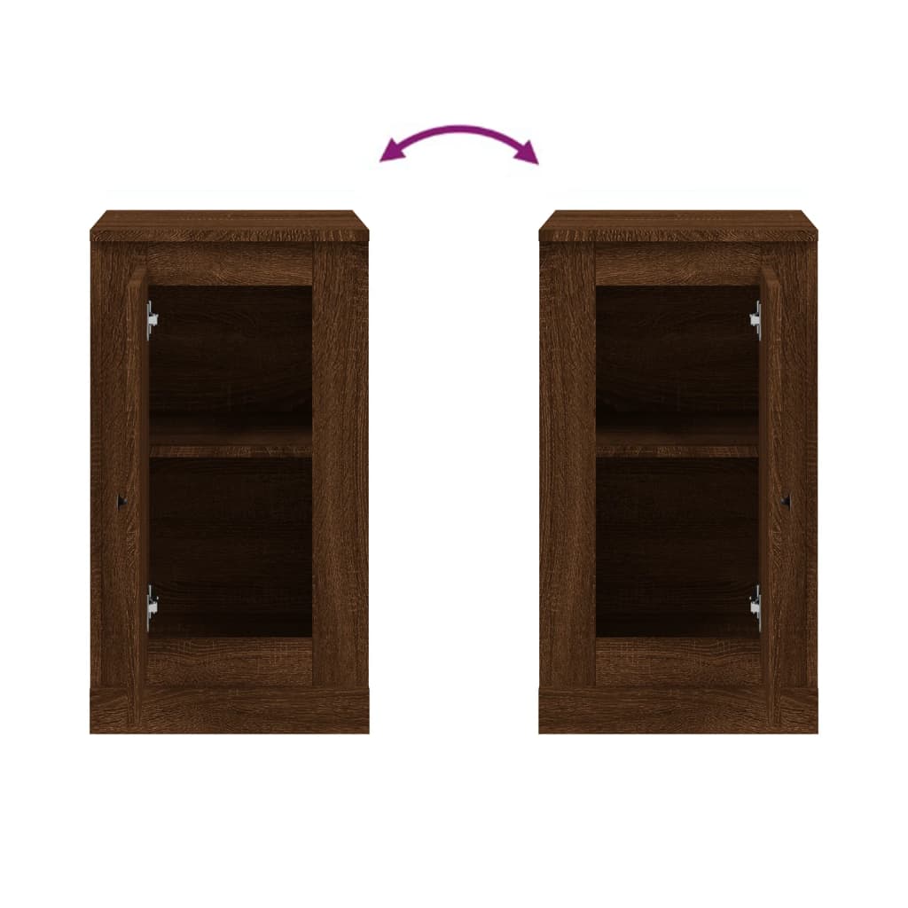 skænk 37,5x35,5x67,5 cm konstrueret træ brun egetræsfarve