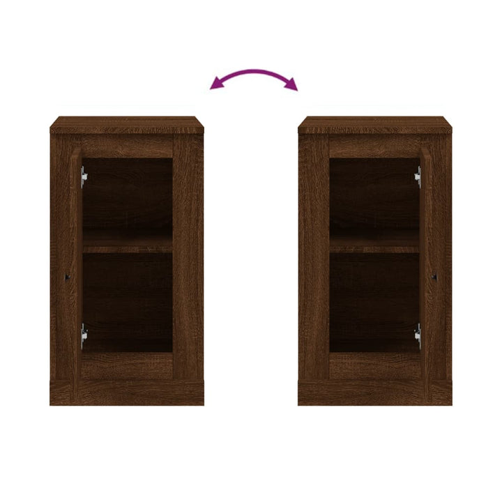 skænk 37,5x35,5x67,5 cm konstrueret træ brun egetræsfarve