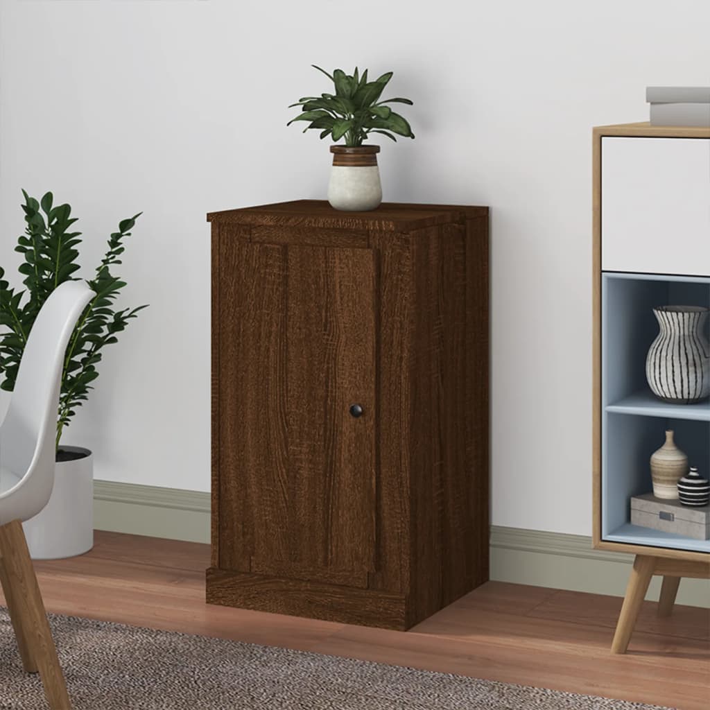 skænk 37,5x35,5x67,5 cm konstrueret træ brun egetræsfarve