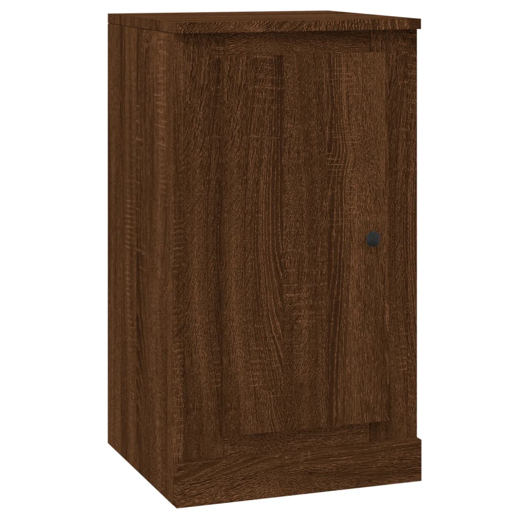 skænke 2 stk. 37,5x35,5x67,5 cm konstrueret træ brunt egetræ