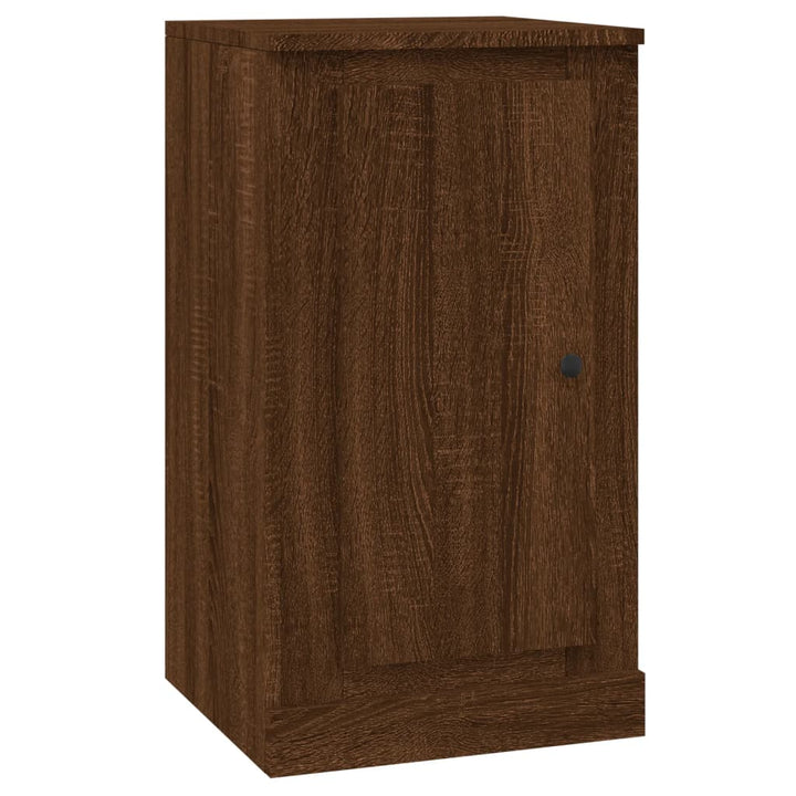 skænke 2 stk. 37,5x35,5x67,5 cm konstrueret træ brunt egetræ