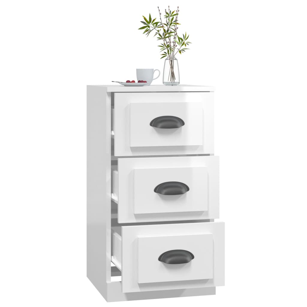 skænk 36x35,5x67,5 cm konstrueret træ hvid højglans