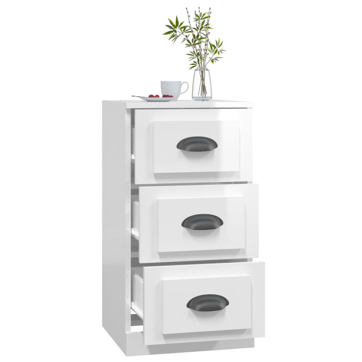skænk 36x35,5x67,5 cm konstrueret træ hvid højglans