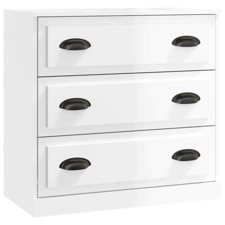 skænk 70x35,5x67,5 cm konstrueret træ hvid højglans