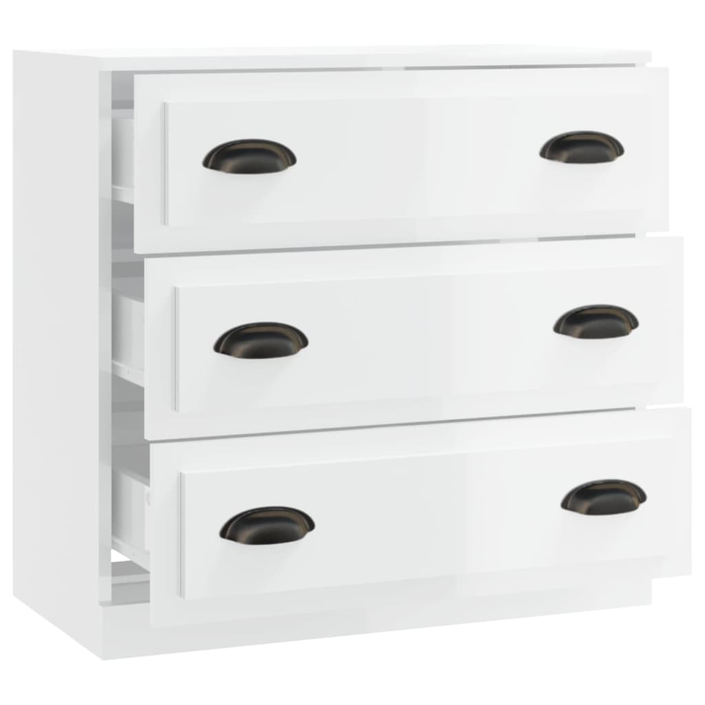 skænk 70x35,5x67,5 cm konstrueret træ hvid højglans