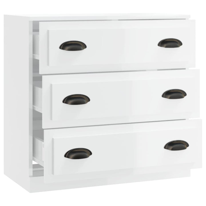 skænk 70x35,5x67,5 cm konstrueret træ hvid højglans