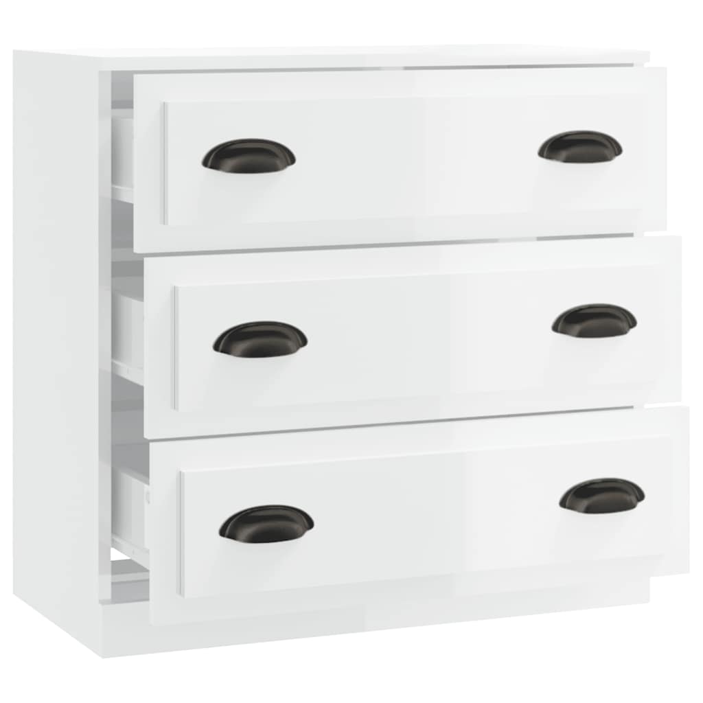 skænk 70x35,5x67,5 cm konstrueret træ hvid højglans