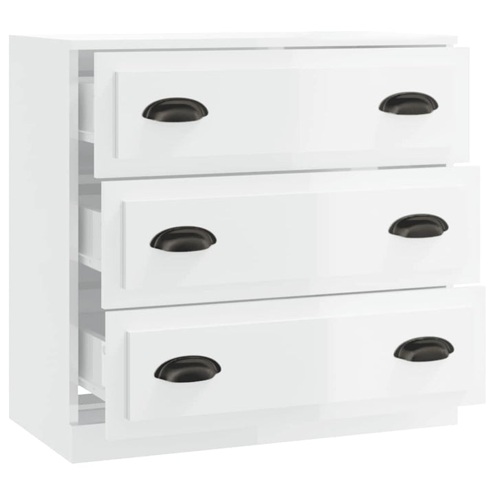skænk 70x35,5x67,5 cm konstrueret træ hvid højglans