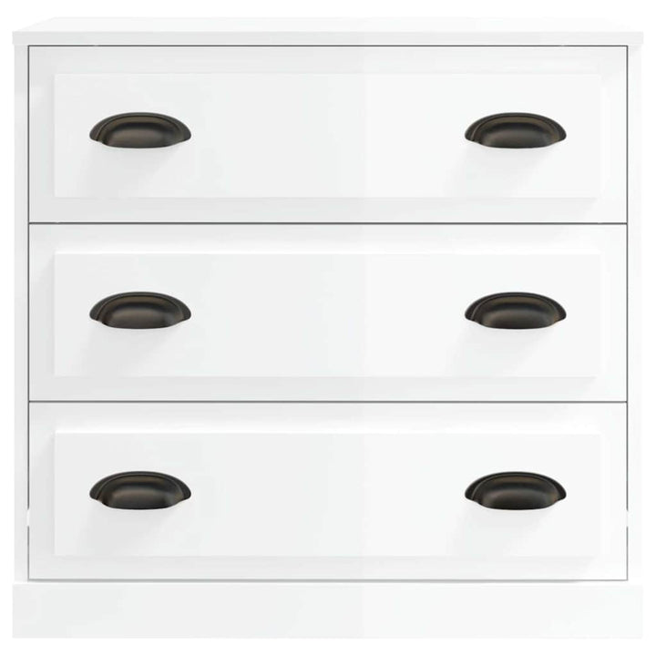 skænk 70x35,5x67,5 cm konstrueret træ hvid højglans