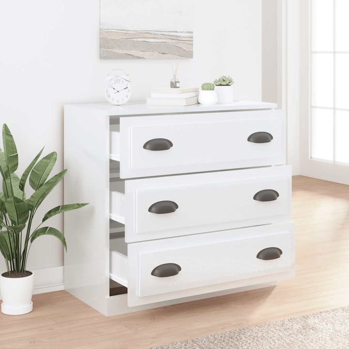 skænk 70x35,5x67,5 cm konstrueret træ hvid højglans