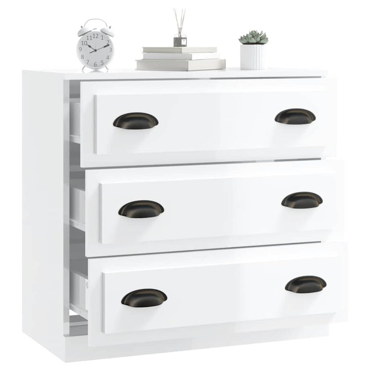 skænk 70x35,5x67,5 cm konstrueret træ hvid højglans