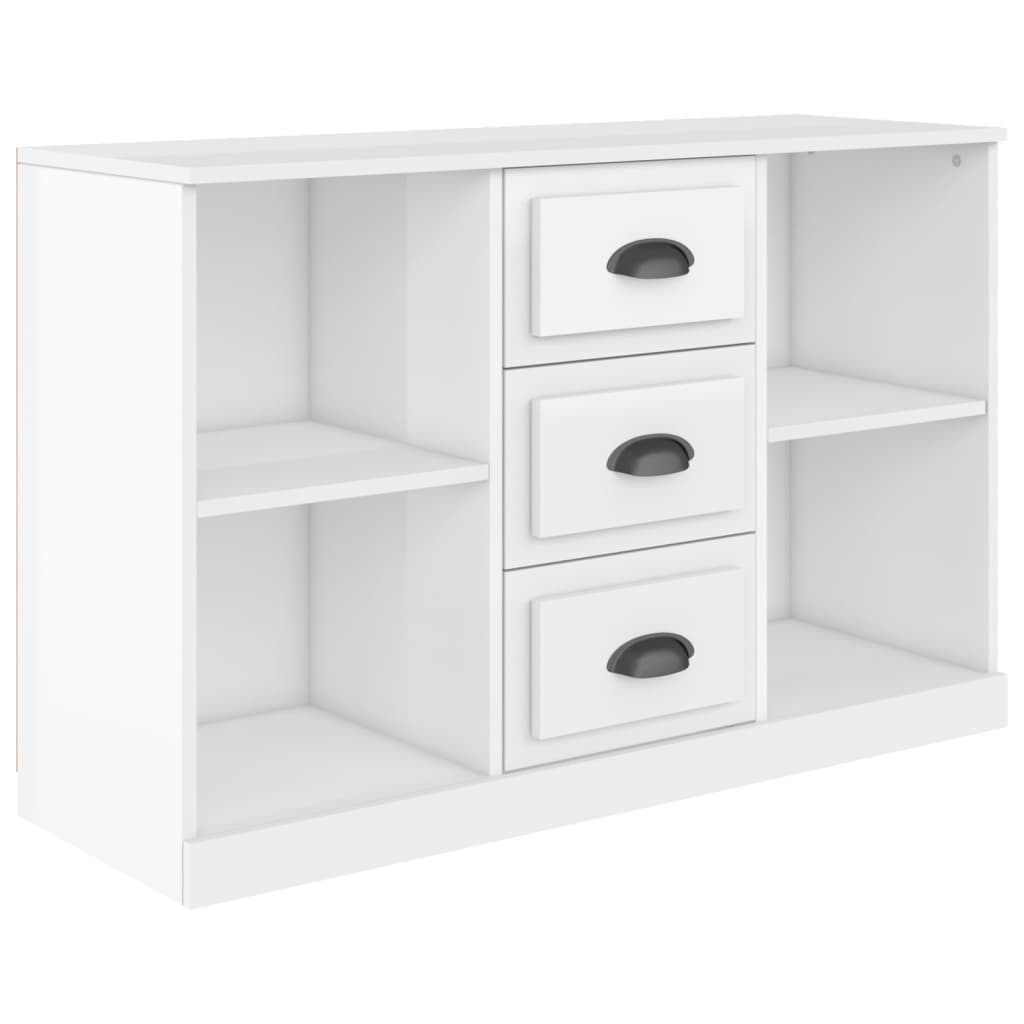 skænk 104,5x35,5x67,5 cm konstrueret træ hvid højglans
