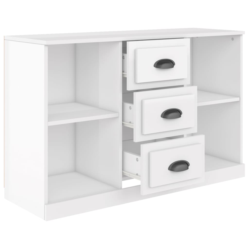 skænk 104,5x35,5x67,5 cm konstrueret træ hvid højglans