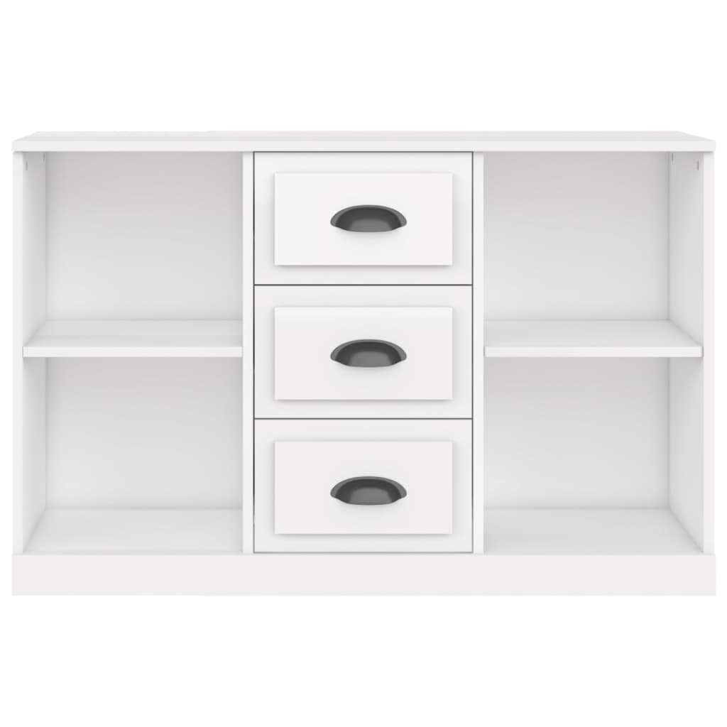 skænk 104,5x35,5x67,5 cm konstrueret træ hvid højglans