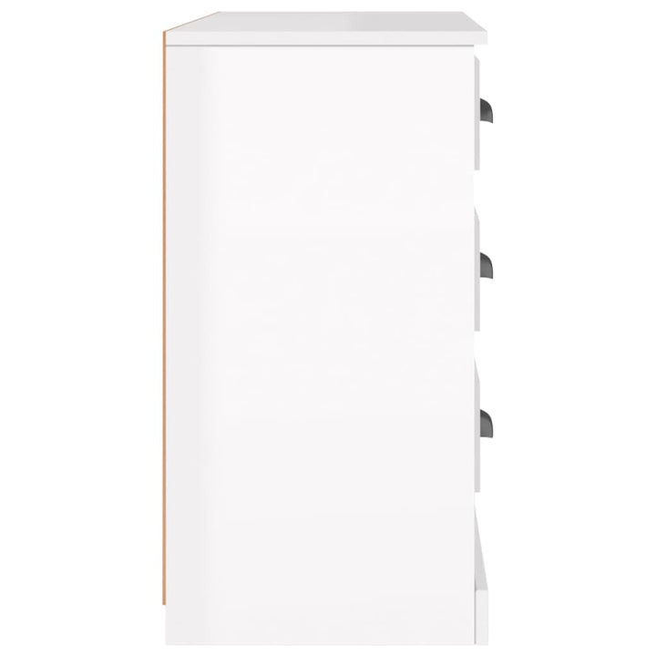 skænk 104,5x35,5x67,5 cm konstrueret træ hvid højglans