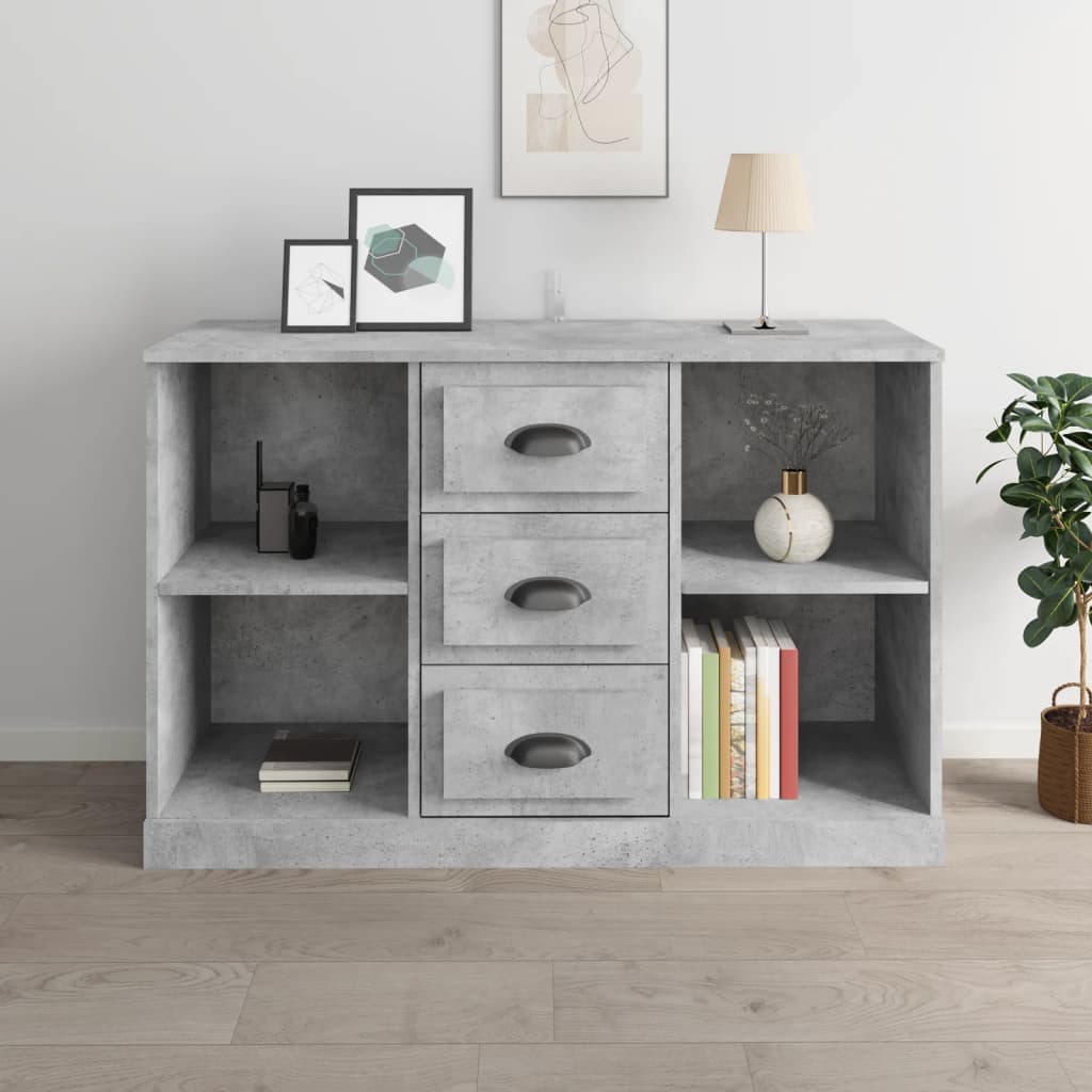 skænk 104,5x35,5x67,5 cm konstrueret træ betongrå
