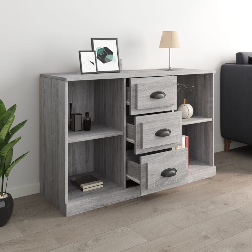 skænk 104,5x35,5x67,5 cm konstrueret træ grå sonoma-eg