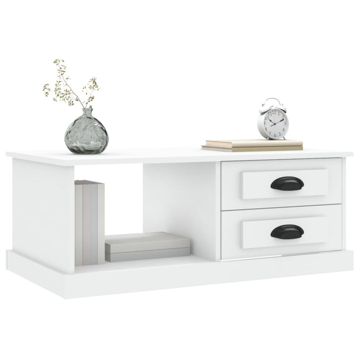 sofabord 90x50x35 cm konstrueret træ hvid