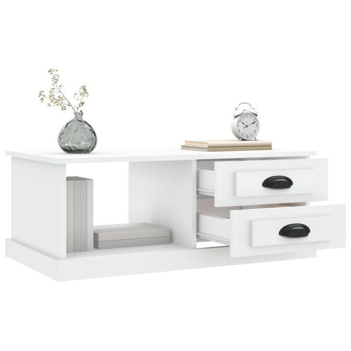 sofabord 90x50x35 cm konstrueret træ hvid