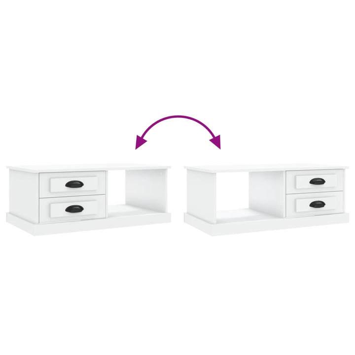 sofabord 90x50x35 cm konstrueret træ hvid