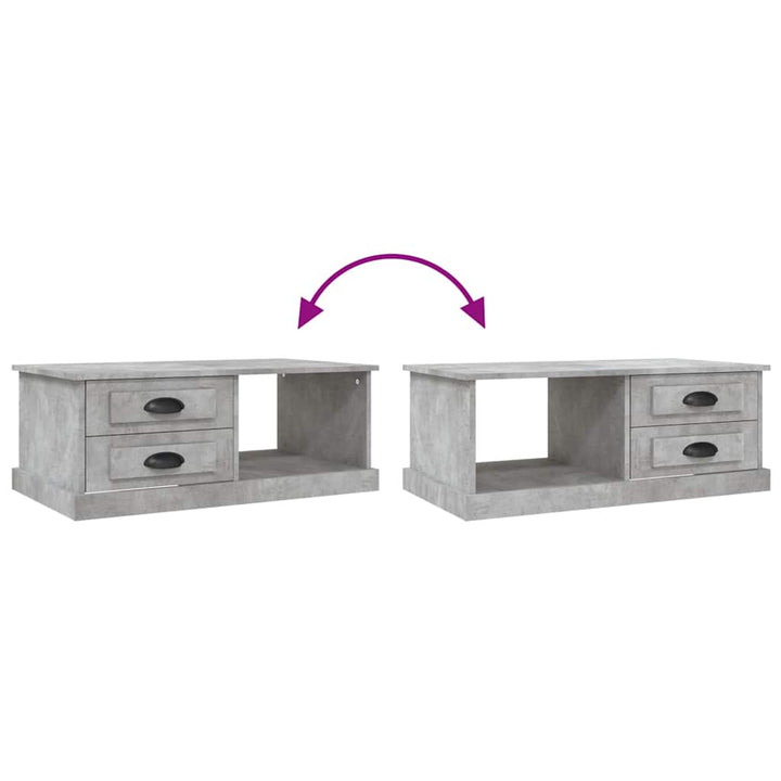 sofabord 90x50x35 cm konstrueret træ betongrå