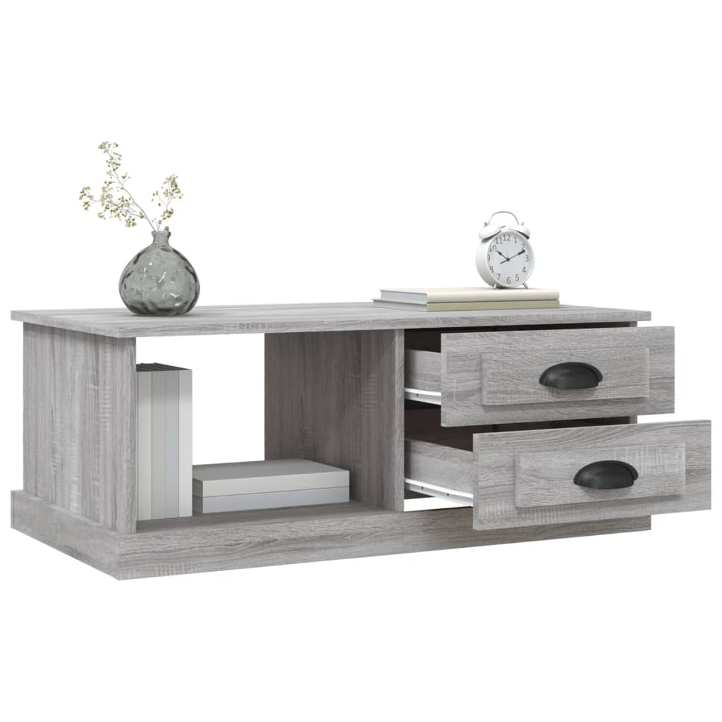 sofabord 90x50x35 cm konstrueret træ grå sonoma-eg