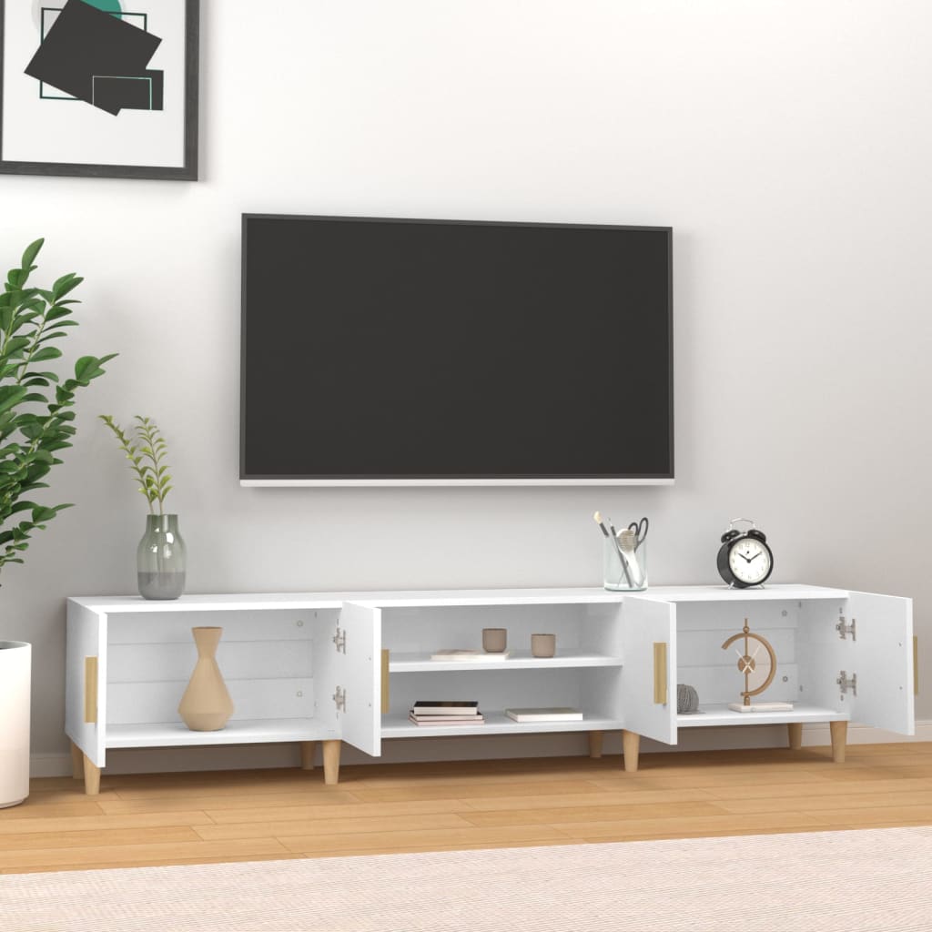 TV-skab hvid 180x31,5x40 cm konstrueret træ